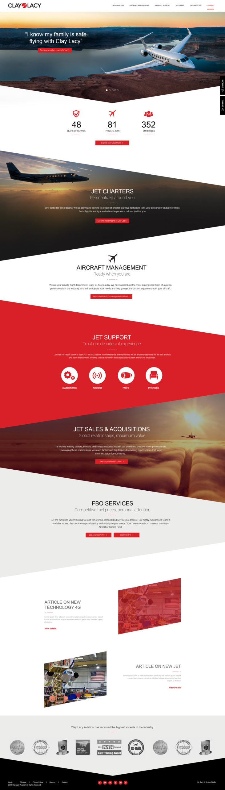 Clay Lacy Aviation Web Design