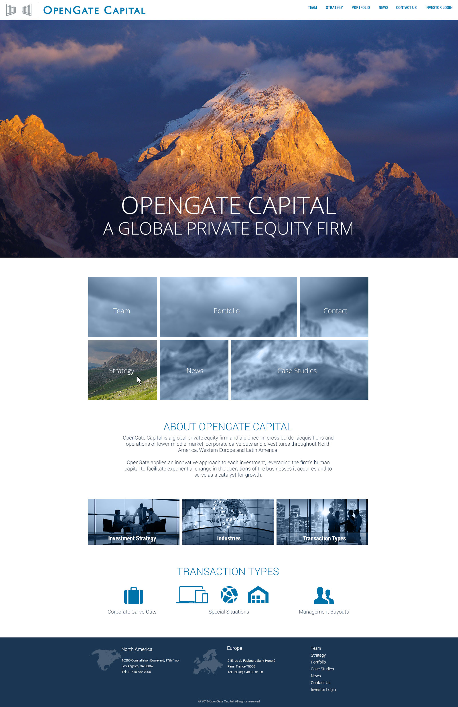 OpenGate Private Equity Firm Web Design