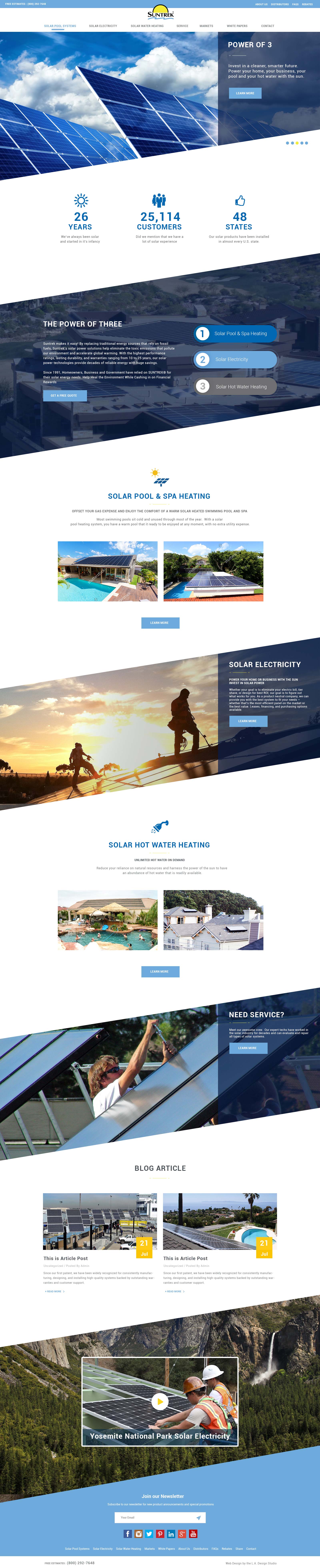 Suntrek Solar Company Web Design